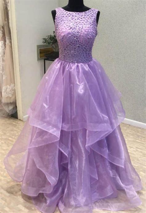 Cute Lavender Long Prom Dresses 2018 Backless Formal Dresses 2018