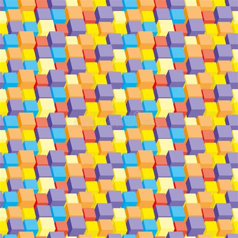 Seamless Pattern Of Colored Cubes Stock Vector Illustration Of