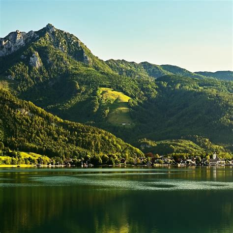 Premium Photo Wolfgangsee Lake In Summer Beautiful Austrian Landscape