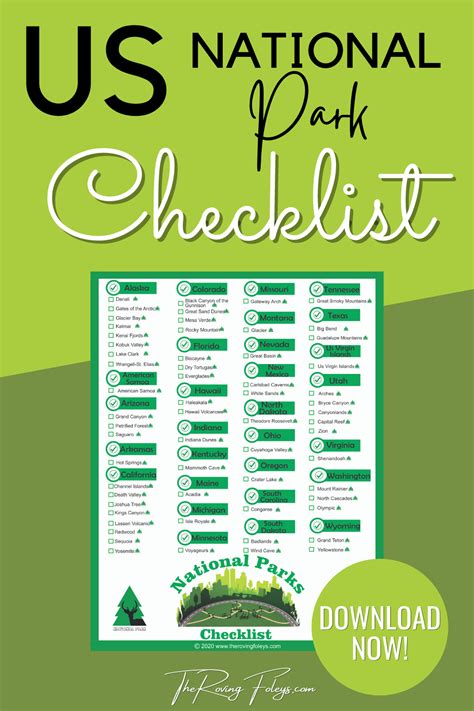 Opt In National Park Checklist In 2021 National Parks Us National