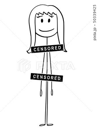 Cartoon of Naked or Nude Woman with Censored のイラスト素材 50339425 PIXTA