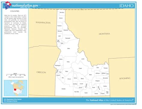 Idaho State Counties Laminated Wall Map 19500 Picclick