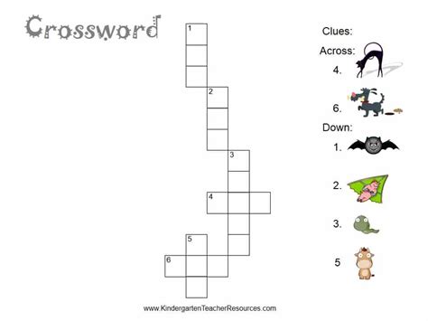They are made up of words that are often found in kindergarten spelling lists and cover subjects of interest to kindergartners. Free Easy Crossword Puzzles