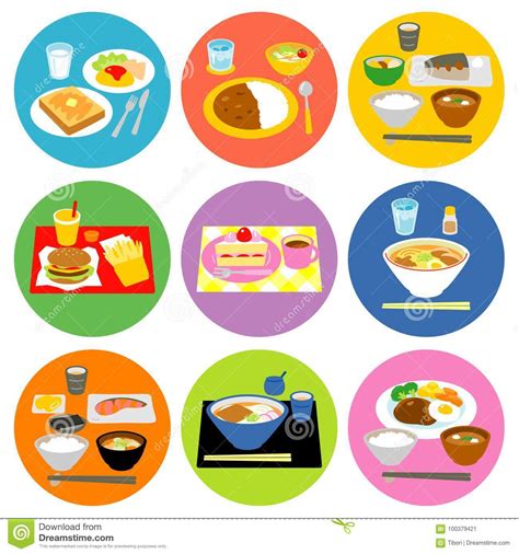 Download dinner images and photos. Typical meals in Japan 02 stock vector. Illustration of ...