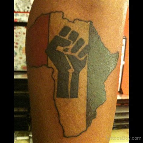 Stylish African Map Tattoo On Leg Tattoos Designs