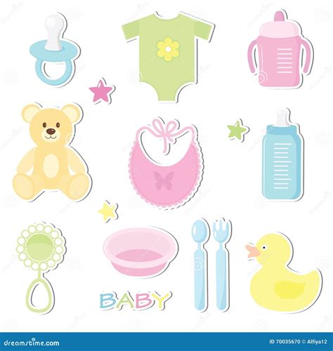 Newborn Baby Stickers Cartoon Vector 29986179