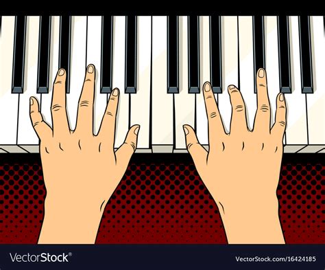 Hands On Piano Keys Pop Art Royalty Free Vector Image