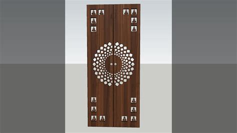 Pooja Door With Cnc Bell Cutting 3d Warehouse