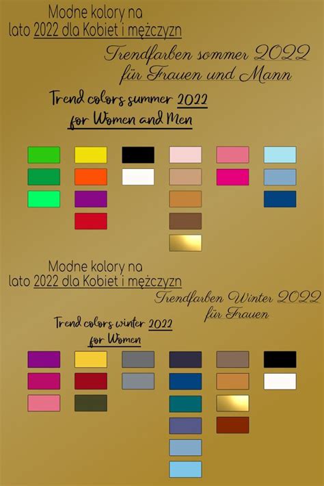 Neue Trendfarben 2022 Nach Trybrostyle Nowe Trendy Kolorystyczne 2022