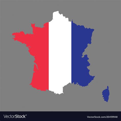 France Map With French Flag Royalty Free Vector Image
