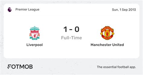 Liverpool Vs Manchester United Live Score Predicted Lineups And H2h