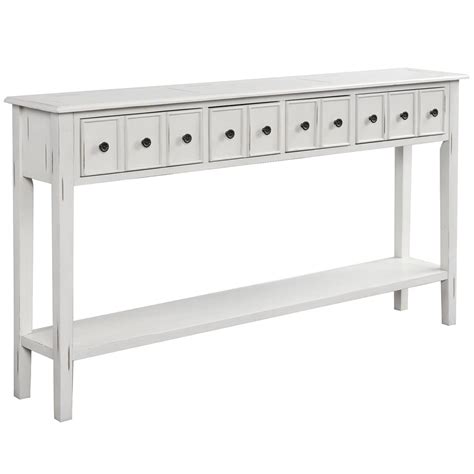 Irene Inevent 60 Inch Rustic Entryway Storage Console Table With Drawer