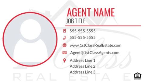 1st Class Real Estate Signature Properties Business Cards