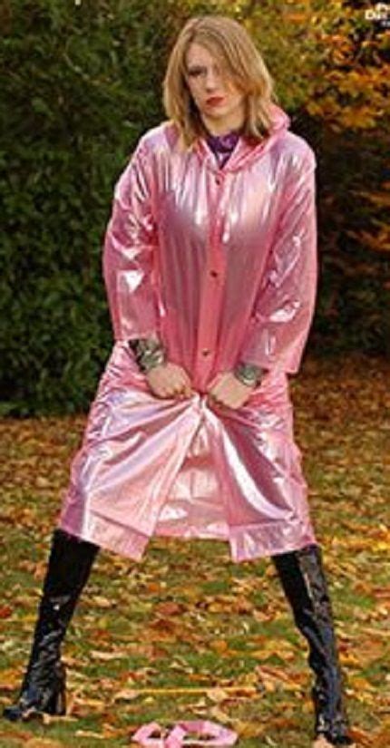 Pin By Roger Pearson On Plastic Mack In 2023 Rain Fashion Rainwear Fashion Pink Raincoat