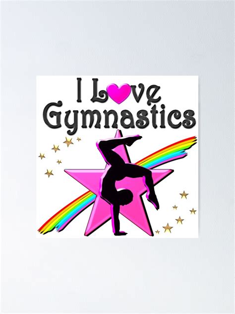 Pretty I Love Gymnastics Design Poster By Jlporiginals Redbubble