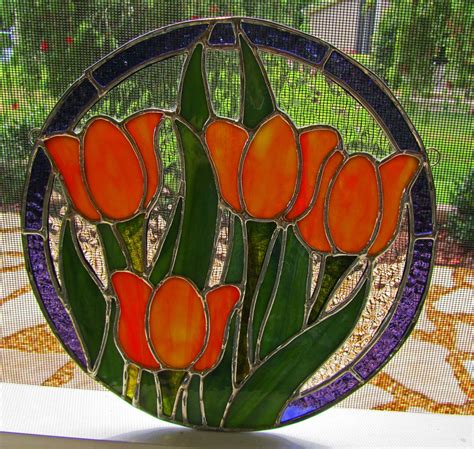Tulip Stained Glass Sun Catcher ~ Flower Sun Catcher ~ Flowers That Last ~ Home Decor Stained