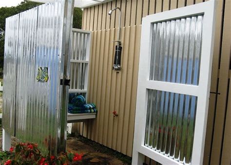 Outdoor Shower Outdoor Shower Outdoor Bathrooms Corrugated Metal