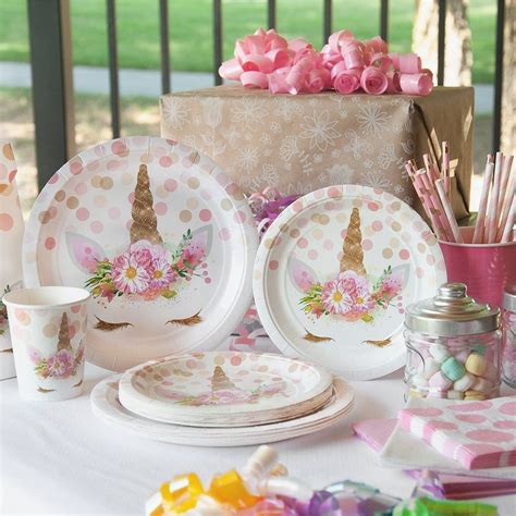 Customize it with signs to favors to create an unforgettable party! Unicorn Party Supply Set for 12. Includes Dinner Paper ...