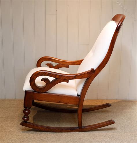 Victorian Mahogany Upholstered Rocking Chair Antiques Atlas