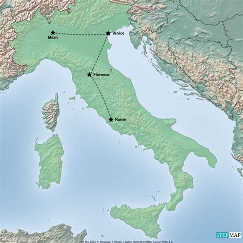 Stepmap Grand Rail Tour Of Italy Landkarte Für Italy