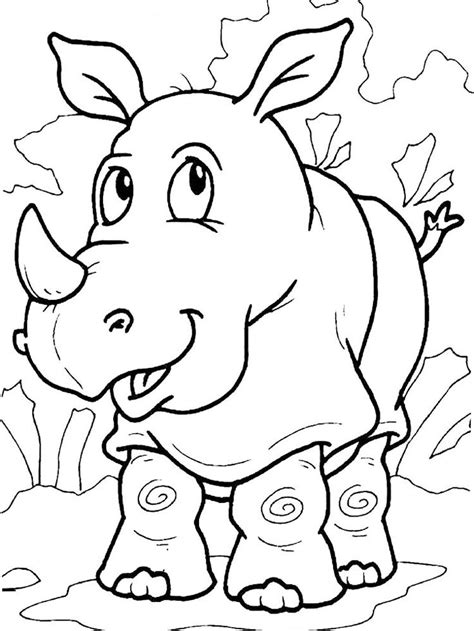 Rhinoceros Coloring Page Rhinoceros Are Large Mammals With One Or Two
