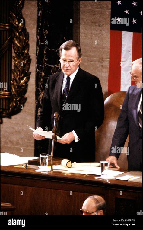 United States Vice President George Hw Bush Reads The Result Of The