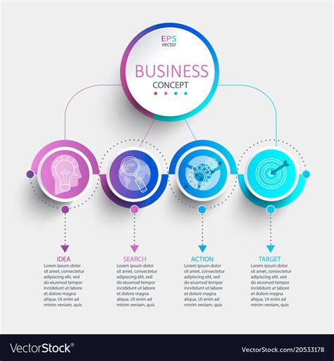 Creative Modern Infographic With 4 Steps Vector Image