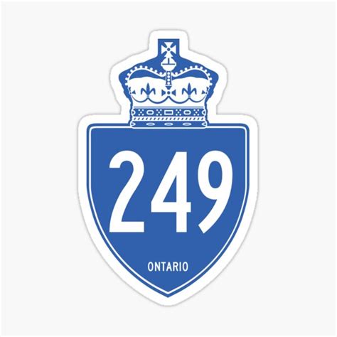 Ontario Provincial Highway 249 Area Code 249 Sticker By Srnac