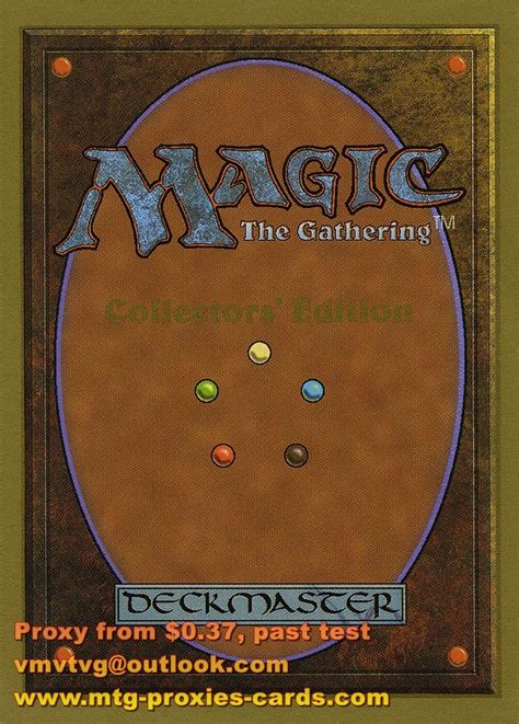 The gathering deck protector sleeves protects your valuable trading cards. Collectors' Edition Back CED - Collectors' Edition Magic the Gathering Proxy mtg proxies cards ...