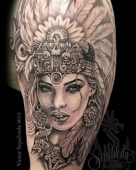 Indian Girl Tattoos Mexican Art Tattoos Aztec Warrior Tattoo Warrior