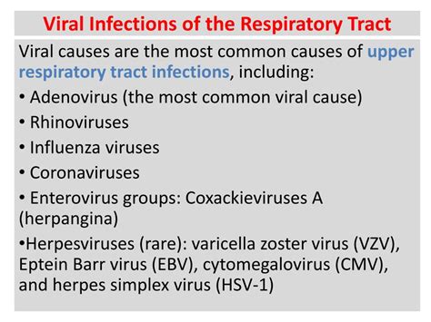 PPT - Viral Infections of the Respiratory Tract PowerPoint Presentation