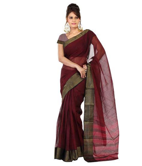 Sari can easily transform a woman beautifully and make her radiate confidence and elegance. Paaneri Maroon Cotton Saree - Buy Paaneri Maroon Cotton ...