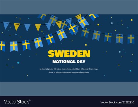 National Day Sweden Independence Day Royalty Free Vector