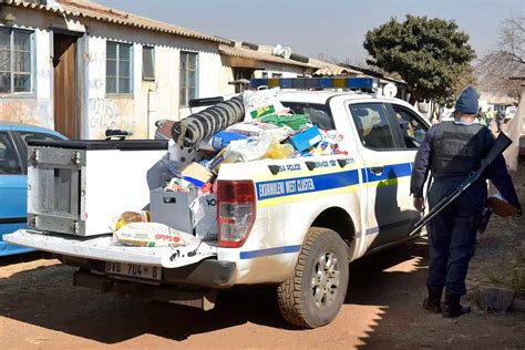 Pics Saps Sandf Raid Ekurhuleni Hostel To Recover Looted Items
