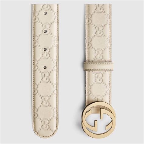 Gucci Guccissima Leather Belt With Interlocking G Buckle Womens