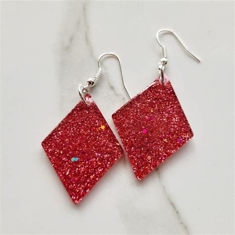 Pink Sparkle Resin Earrings Wendy Jeans