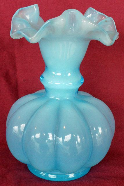 Vintage Light Blue Fluted Vase 20 Fluted Vase