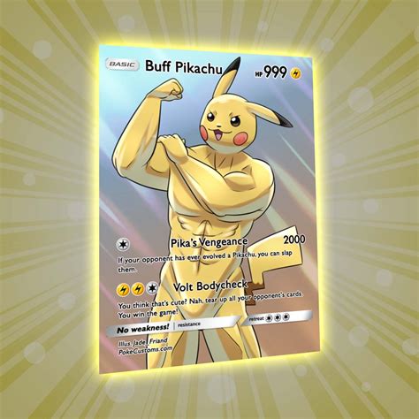 Buff Pikachu Custom Pokemon Card Etsy
