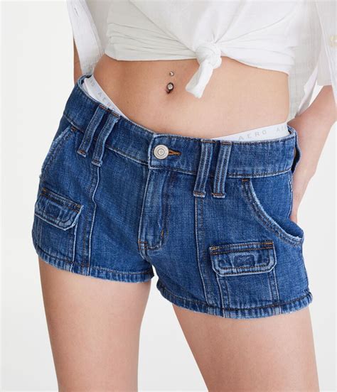 Cargo Low Rise Denim Shorty Shorts In 2023 Shorts Outfits Women Low Rise Shorts Outfits Jean