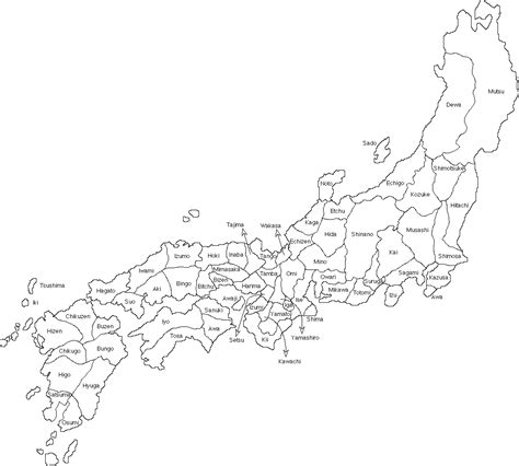 Collection of blank maps of japan. Japan Karte Provinzen