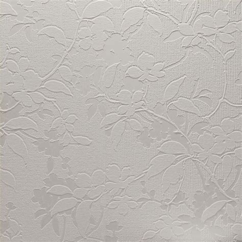 White Textures Aria Floral Leaf Paintable Wallpaper White 821003