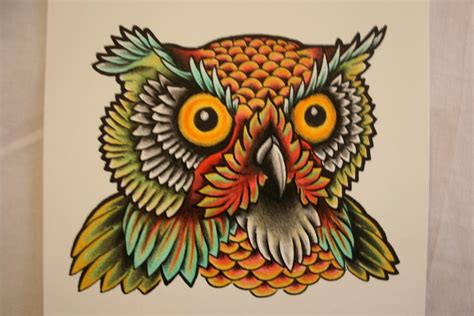 Traditional Owl Tattoo Designs