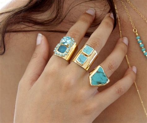 Raw Turquoise Ring Raw Gemstone Ring Turquoise Jewelry