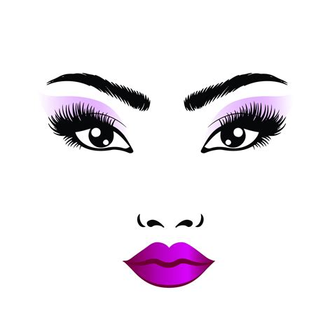 Make Up Face Illustration Women Face SVG Eyes Eps Lips Svg Etsy Hong Kong