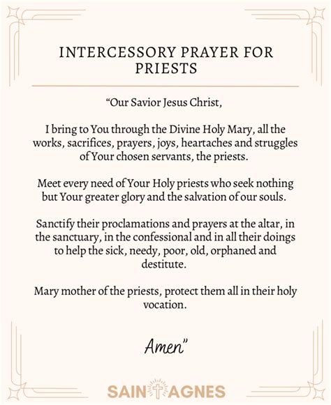 5 Short Catholic Prayers For Priests Printable Images