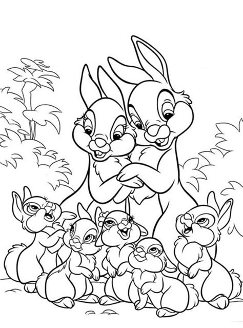 Print out and color these free coloring sheets and send them to your friends! Thumper And Miss Bunny With All Their Kids Coloring Page ...