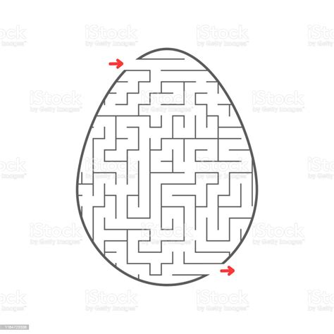 Black Labyrinth Egg Kids Worksheets Activity Page Game Puzzle For