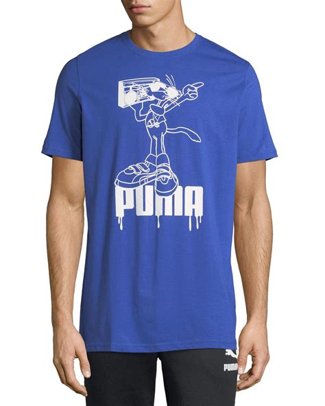 Lyst Puma Mens Super Logo Graphic T Shirt In Blue For Men