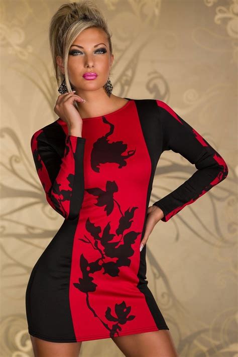 Vestido Sexy Negro Rojo Elegante Moderno Antro Fiesta 21000 49900