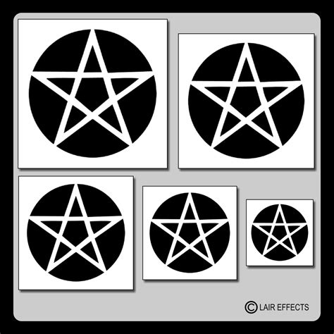 Set Of 5 Pentagrampentacle Star Stencils In 5 Sizes Halloweengothic